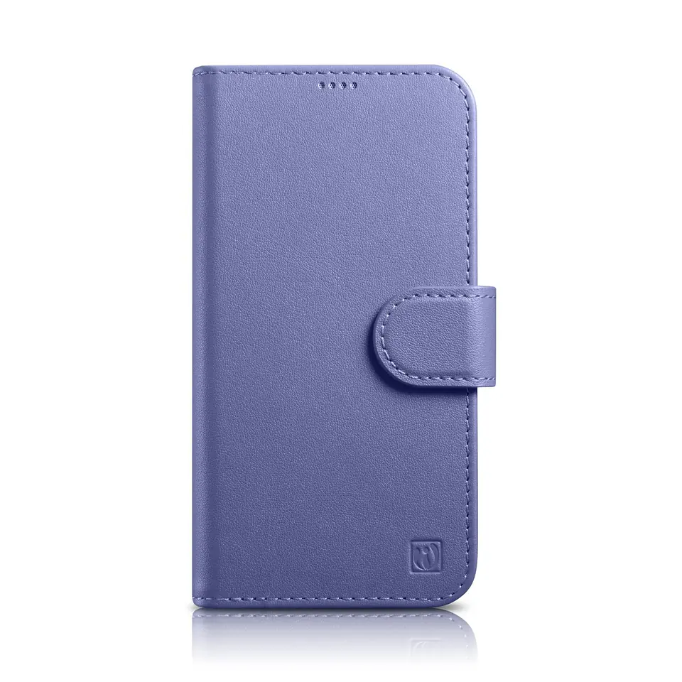 ⁨iCarer Wallet Case 2in1 etui iPhone 14 skórzany pokrowiec z klapką Anti-RFID jasnofioletowy (WMI14220725-LP)⁩ w sklepie Wasserman.eu