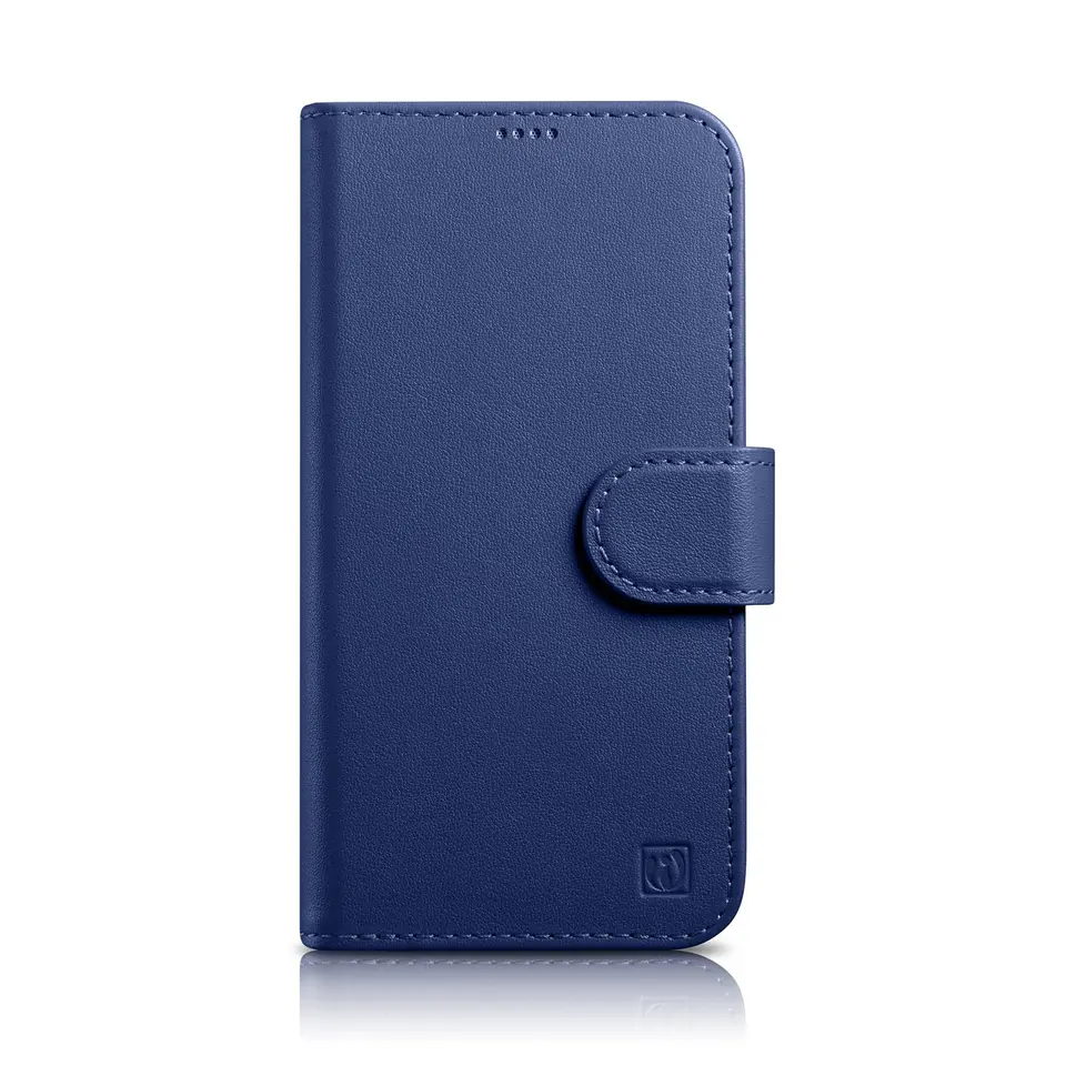 ⁨iCarer Wallet Case 2in1 etui iPhone 14 skórzany pokrowiec z klapką Anti-RFID niebieski (WMI14220725-BU)⁩ w sklepie Wasserman.eu