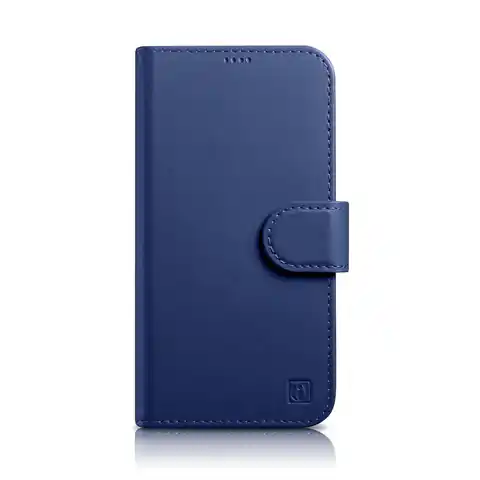 ⁨iCarer Wallet Case 2in1 etui iPhone 14 Pro skórzany pokrowiec z klapką Anti-RFID niebieski (WMI14220726-BU)⁩ w sklepie Wasserman.eu