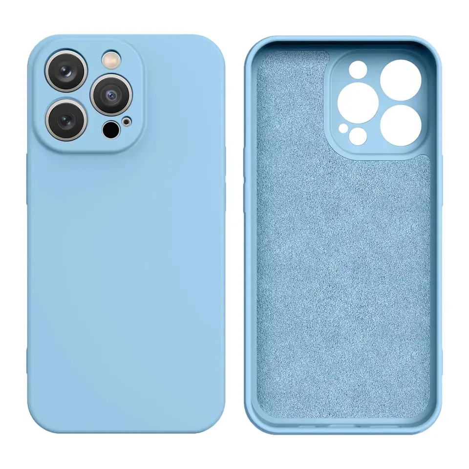 ⁨Silicone case etui iPhone 14 Plus silikonowy pokrowiec jasnoniebieskie⁩ w sklepie Wasserman.eu
