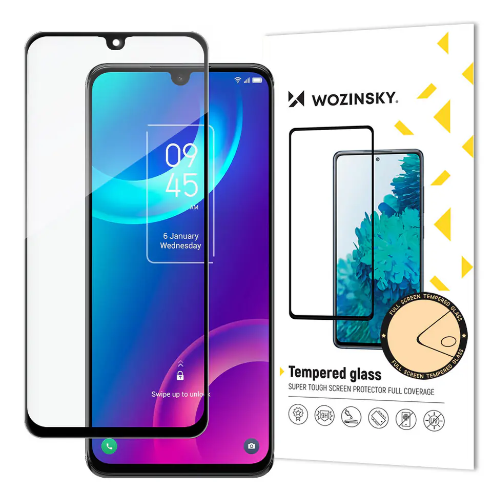 ⁨Wozinsky super wytrzymałe szkło hartowane Full Glue na cały ekran z ramką Case Friendly TCL 30 Plus czarny⁩ w sklepie Wasserman.eu
