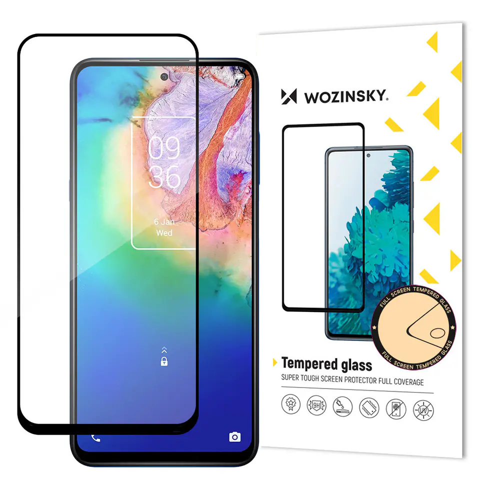 ⁨Wozinsky super wytrzymałe szkło hartowane Full Glue na cały ekran z ramką Case Friendly TCL 20 5G czarny⁩ w sklepie Wasserman.eu