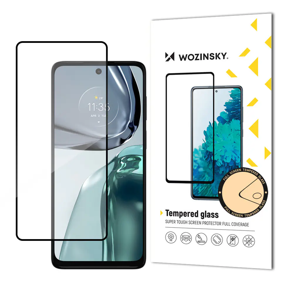 ⁨Wozinsky super wytrzymałe szkło hartowane Full Glue na cały ekran z ramką Case Friendly Motorola Moto G62 czarny⁩ w sklepie Wasserman.eu