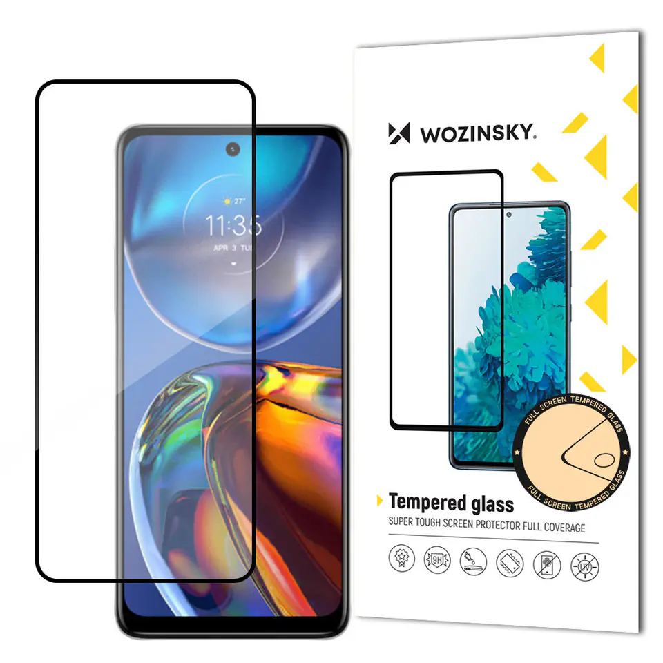 ⁨Wozinsky super wytrzymałe szkło hartowane Full Glue na cały ekran z ramką Case Friendly Motorola Moto E32 czarny⁩ w sklepie Wasserman.eu