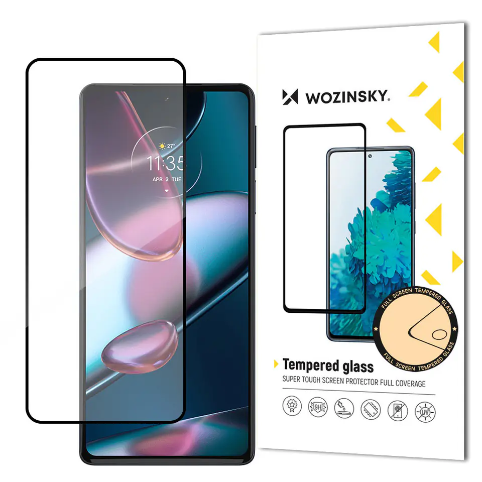 ⁨Wozinsky super wytrzymałe szkło hartowane Full Glue na cały ekran z ramką Case Friendly Motorola Edge 30 czarny⁩ w sklepie Wasserman.eu
