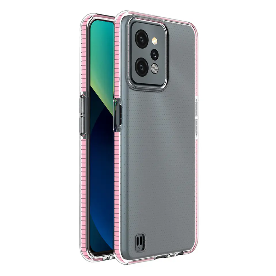 ⁨Spring Case etui Realme C31 silikonowy pokrowiec z ramką jasnoróżowe⁩ w sklepie Wasserman.eu