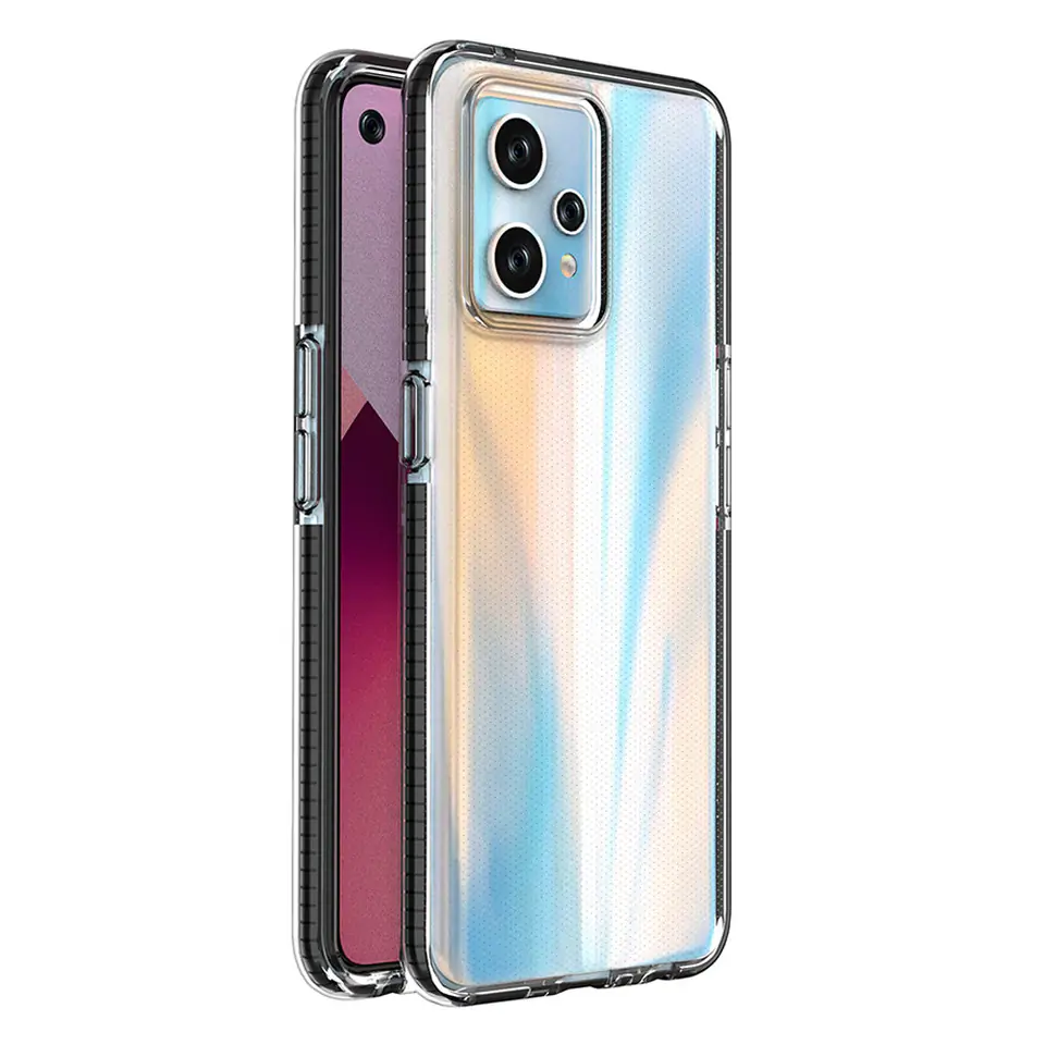 ⁨Spring Case etui Realme 9 Pro+ / Realme 9 silikonowy pokrowiec z ramką czarne⁩ w sklepie Wasserman.eu