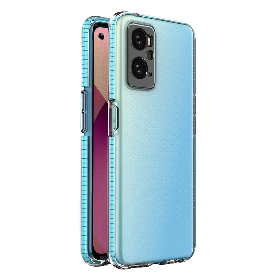 ⁨Spring Case etui Realme 9i, Oppo A36 / A76 / A96 silikonowy pokrowiec z ramką jasnoniebieskie⁩ w sklepie Wasserman.eu