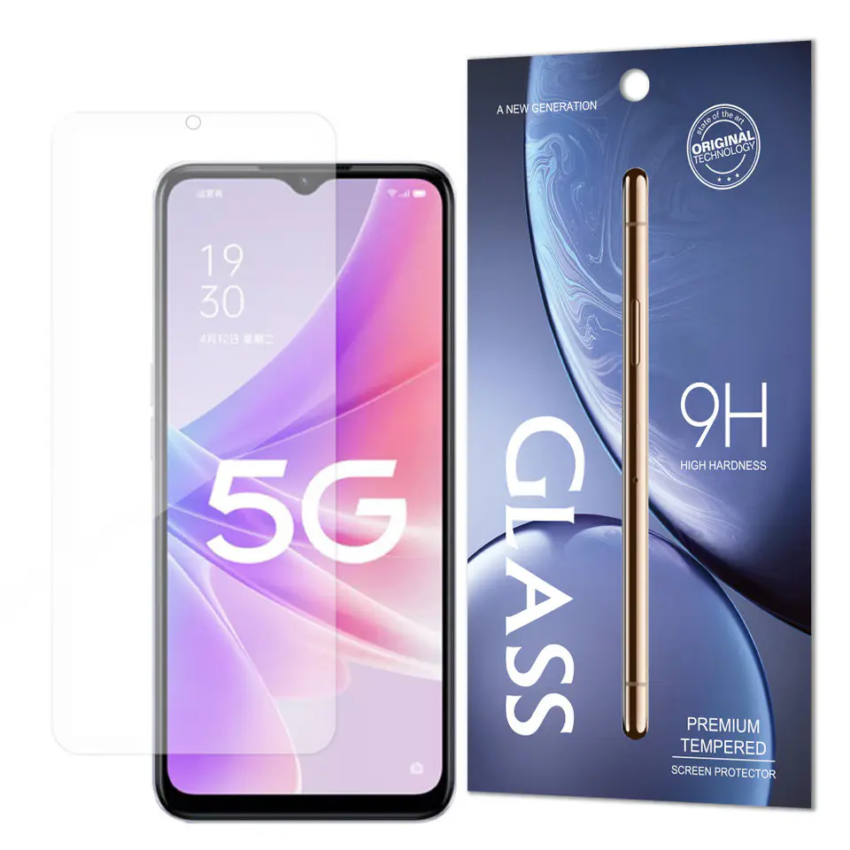 ⁨Tempered Glass szkło hartowane 9H Oppo A57 5G / A77 5G / A57 / Realme Narzo50 (opakowanie – koperta)⁩ w sklepie Wasserman.eu