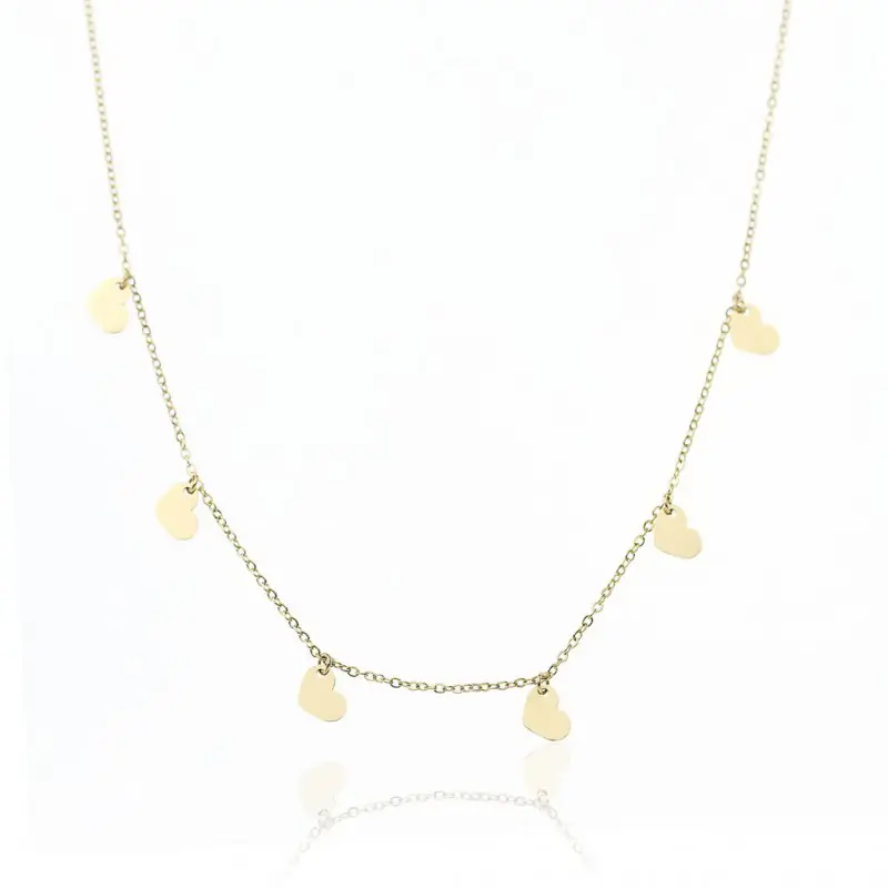 ⁨Naszyjnik stal chirurgiczna pozłacana 14k gold NST2019⁩ w sklepie Wasserman.eu
