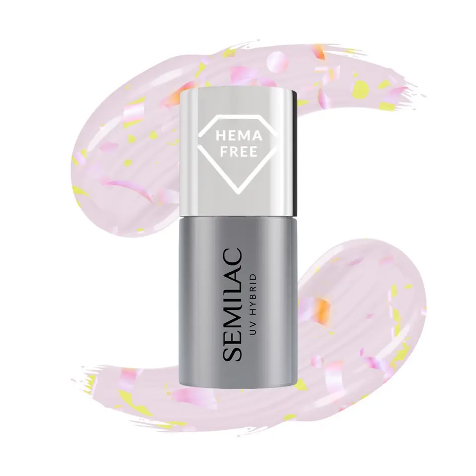 ⁨SEMILAC Top do lakierów hybrydowych No Wipe Matte - Peach Galaxy (HEMA free) 7ml⁩ w sklepie Wasserman.eu