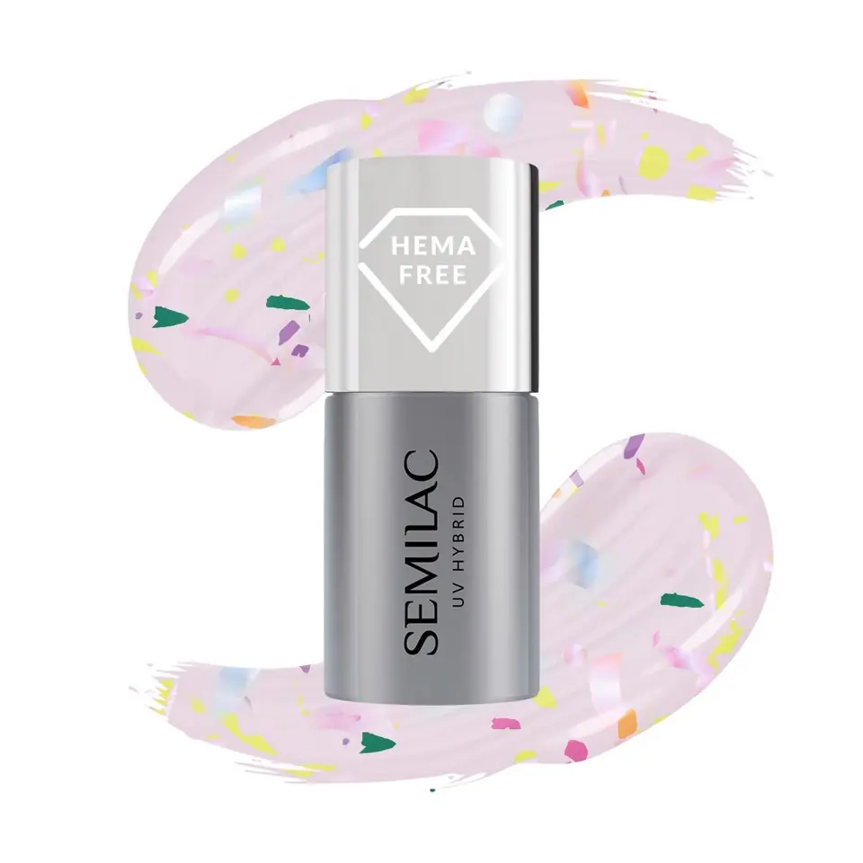 ⁨SEMILAC Top do lakierów hybrydowych No Wipe Matte - Violet Galaxy (HEMA free) 7ml⁩ w sklepie Wasserman.eu