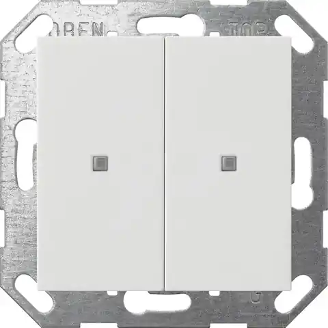 ⁨GIRA czujnik przyciskowy 2x KNX ONE System 55 czysta biel mat 517327⁩ w sklepie Wasserman.eu