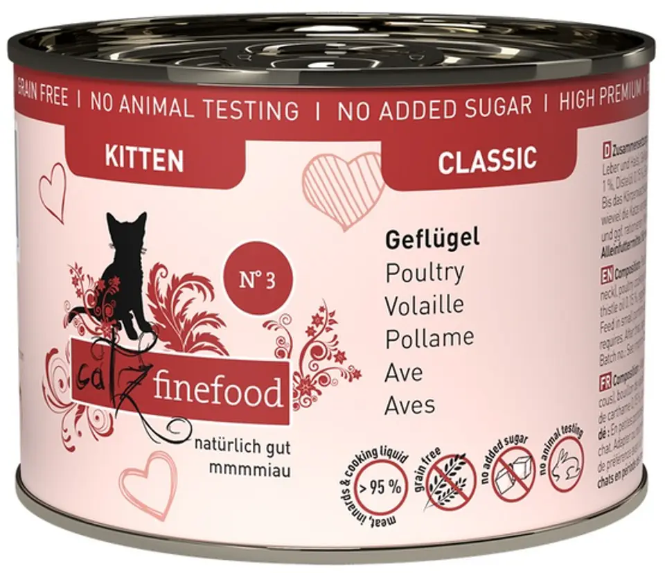 ⁨Catz Finefood Classic Kitten N.03 Drób puszka 200g⁩ w sklepie Wasserman.eu