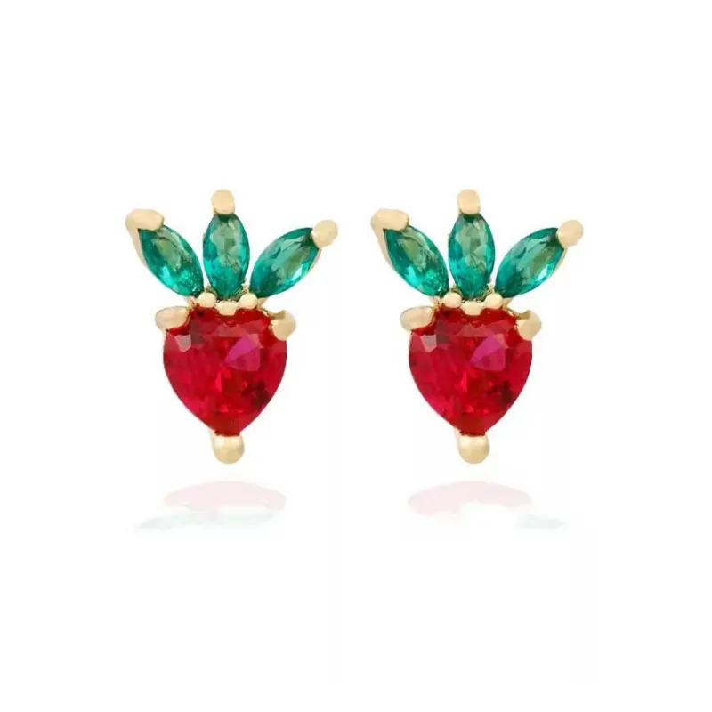 ⁨Gold earrings with crystal fruit stick K1548WZ2⁩ at Wasserman.eu