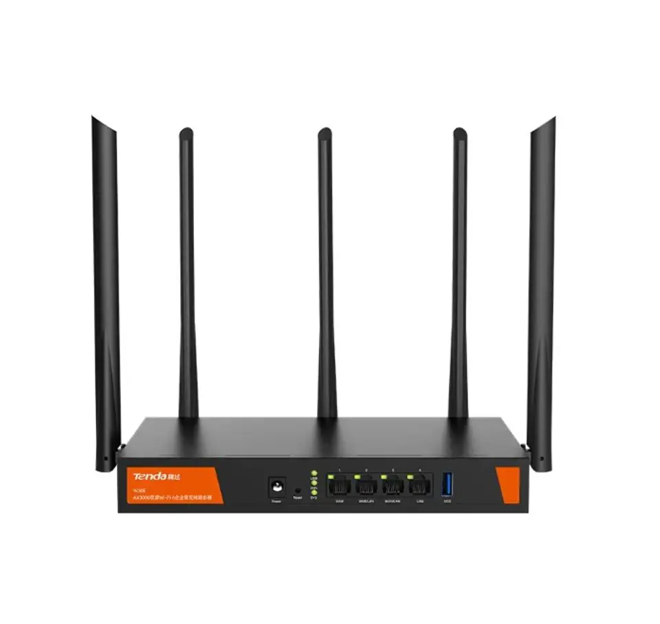 ⁨Tenda W30E AX3000 wireless router Gigabit Ethernet Dual-band (2.4 GHz / 5 GHz) Black⁩ at Wasserman.eu