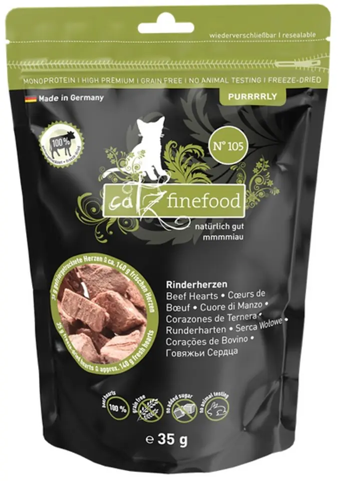 ⁨Catz Finefood Purrrrly N.105 Beef Hearts 35g⁩ at Wasserman.eu