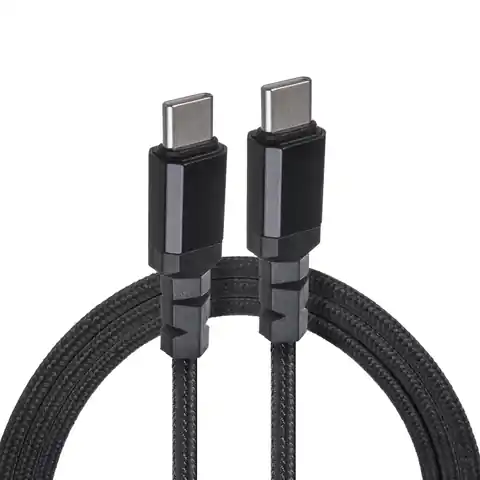 ⁨Kabel 2 x USB-C 100W Maclean, wspierający PD, przesył danych do 10Gbps, 5A, , czarny, dł. 1m, MCE491⁩ w sklepie Wasserman.eu