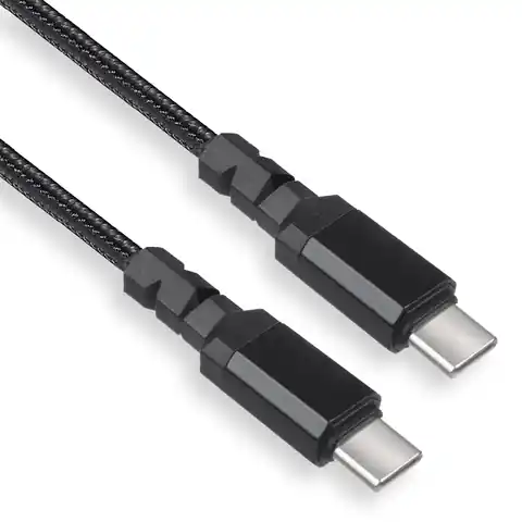 ⁨Kabel 2 x USB-C 15W Maclean, wspierający QC 3.0, przesył danych, 3A, , czarny, dł. 2m, MCE494⁩ w sklepie Wasserman.eu