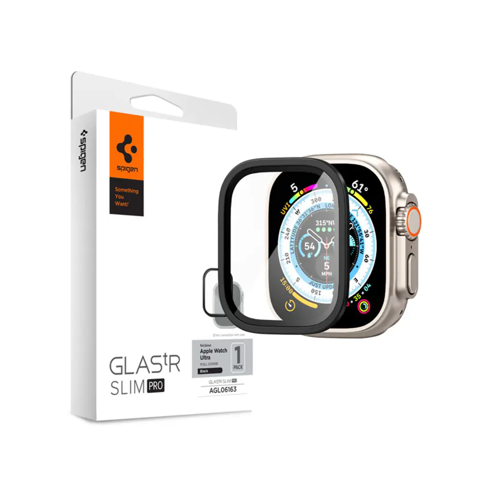 Spigen Glas.TR Slim Pro - Szkło hartowane do Apple Watch Ultra 49 mm (Czarny) w sklepie Wasserman.eu