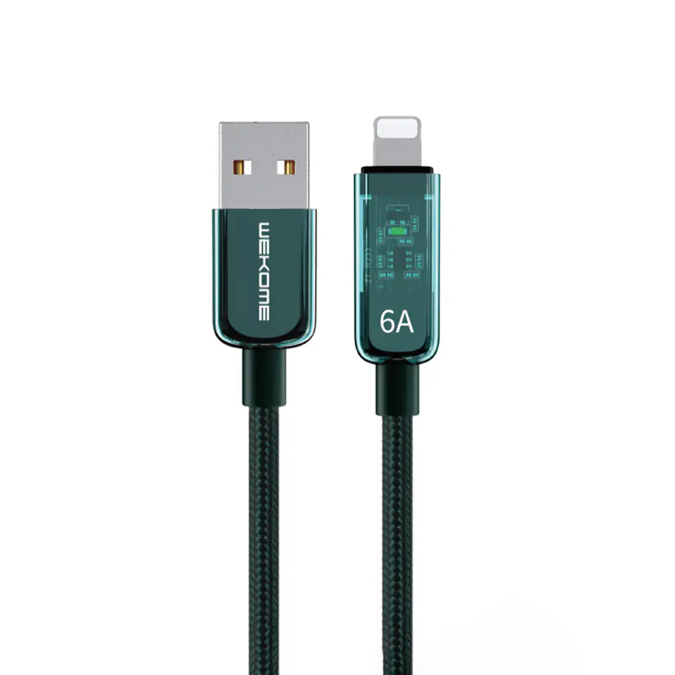 ⁨WEKOME WDC-180 Vanguard Series - Kabel połączeniowy USB-A do Lightning Fast Charging 1 m (Zielony)⁩ w sklepie Wasserman.eu