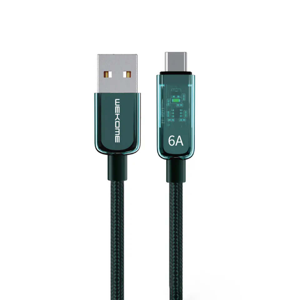 ⁨WEKOME WDC-180 Vanguard Series - Kabel połączeniowy USB-A do USB-C Fast Charging 1 m (Zielony)⁩ w sklepie Wasserman.eu