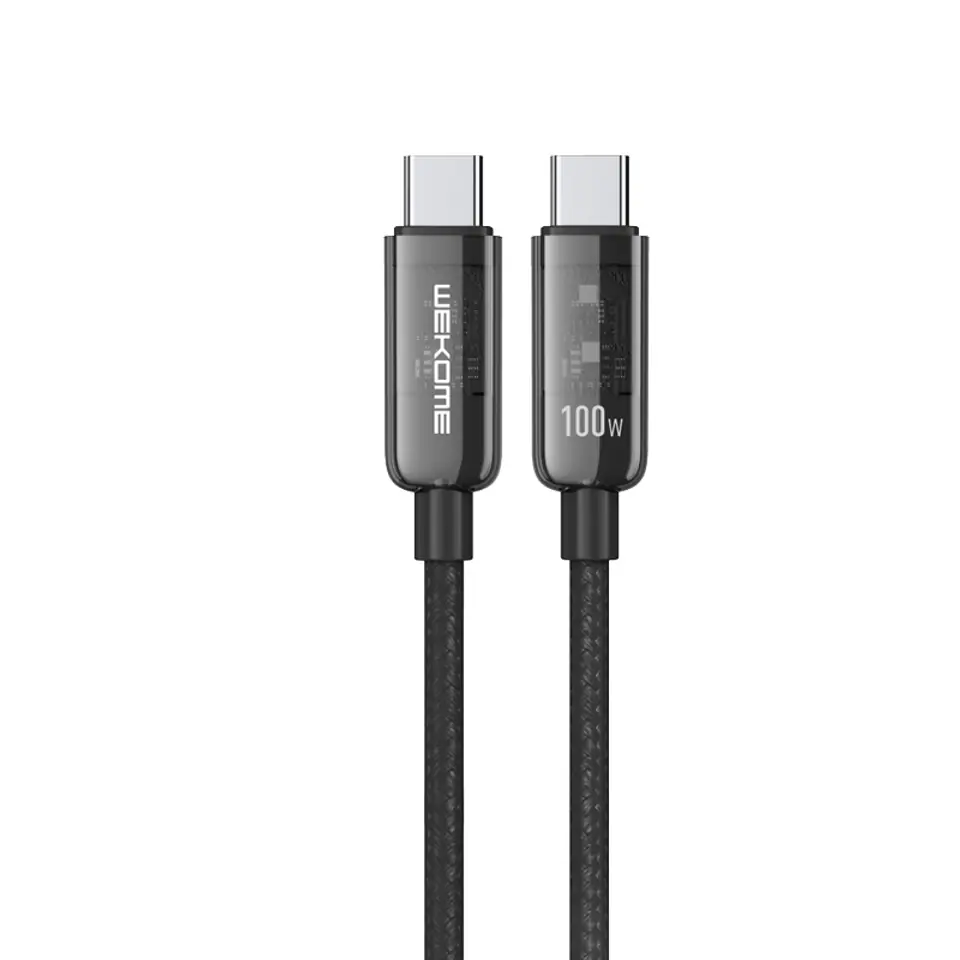 ⁨WEKOME WDC-193 Vanguard Series - Kabel połączeniowy USB-C do USB-C Super Fast Charging 100W 1 m (Czarny)⁩ w sklepie Wasserman.eu