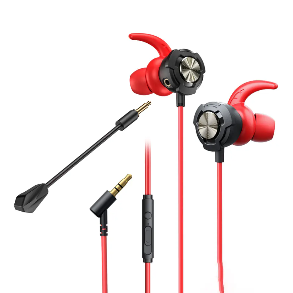 ⁨WK Design YB01 Gaming Series In-ear Gaming Headphones Minijack Microphone 3.5mm Red (YB01-red)⁩ at Wasserman.eu