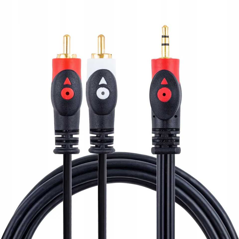 ⁨Przewód adapter Jack 3,5mm - 2x RCA 1,5m HQ LIBOX LB0022⁩ w sklepie Wasserman.eu