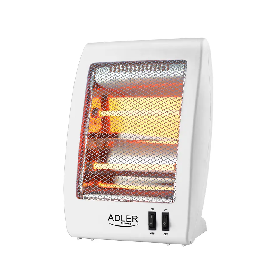 ⁨Adler Heater AD 7709 Halogen Heater, 800 W, Number of power levels 2, White⁩ at Wasserman.eu