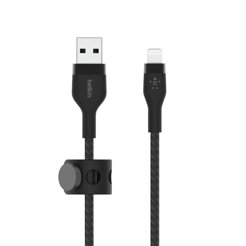 ⁨BELKIN KABEL USB USB-A - LTG SILICONE 2M CZARNY⁩ w sklepie Wasserman.eu