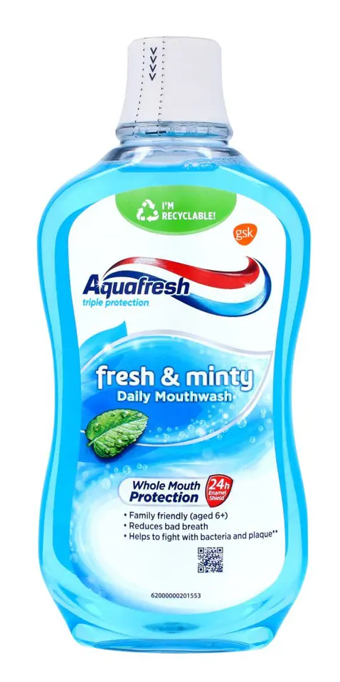 ⁨GSK AQUAFRESH Płyn FRESH & MINTY 500ml⁩ w sklepie Wasserman.eu