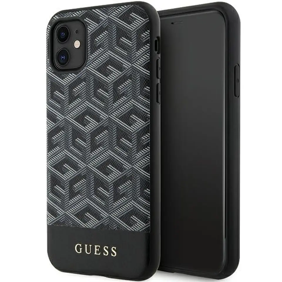 ⁨Guess GUHMN61HGCFSEK iPhone 11 / Xr 6.1" czarny/black hardcase GCube Stripes MagSafe⁩ w sklepie Wasserman.eu