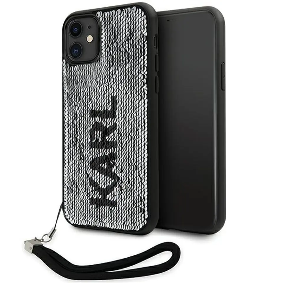 ⁨Karl Lagerfeld KLHCN61PSQRKS iPhone 11 / Xr  6,1" srebrny/silver hardcase Sequins Cord⁩ w sklepie Wasserman.eu