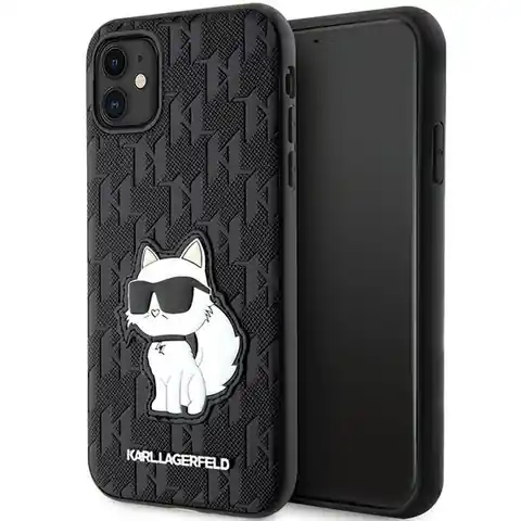 ⁨Karl Lagerfeld KLHCN61SAKHPCK iPhone 11 / Xr 6.1" czarny/black Saffiano Monogram Choupette⁩ w sklepie Wasserman.eu