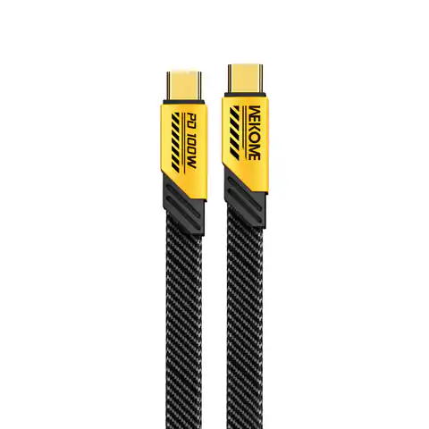 ⁨WEKOME WDC-192 Mecha Series - Kabel połączeniowy USB-C do USB-C 100W Fast Charging 1.2 m (Żółty)⁩ w sklepie Wasserman.eu