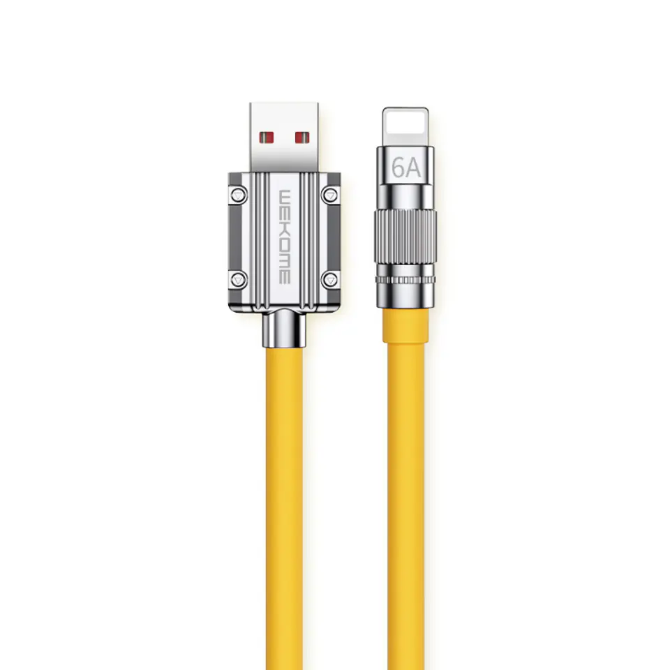 ⁨WEKOME WDC-186 Wingle Series - Kabel połączeniowy USB-A do Lightning Fast Charging 1 m (Żółty)⁩ w sklepie Wasserman.eu