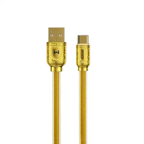⁨WEKOME WDC-161 Sakin Series - Kabel połączeniowy USB-A do USB-C Fast Charging 6A 1 m (Złoty)⁩ w sklepie Wasserman.eu