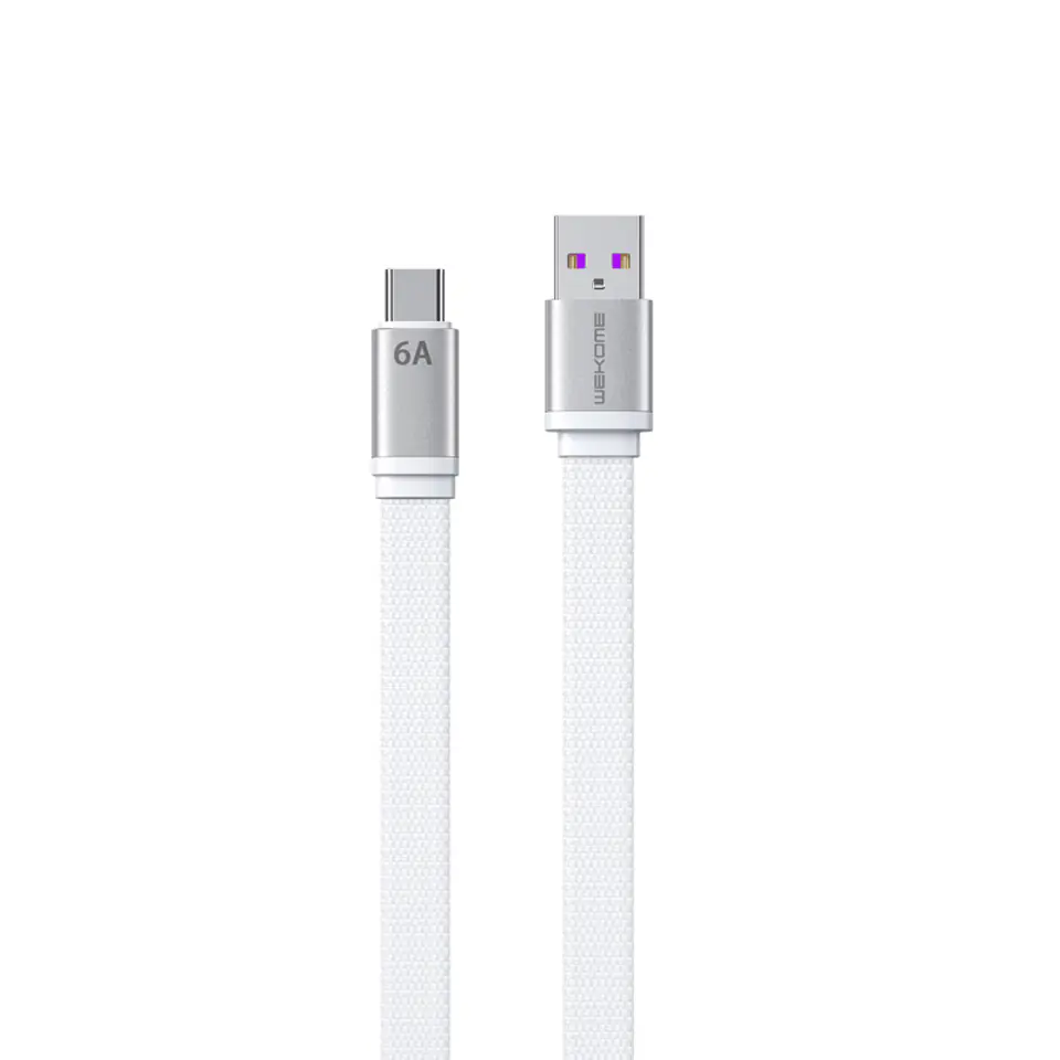 ⁨WEKOME WDC-156 King Kong 2nd gen - Kabel połączeniowy USB-A do USB-C 6A Fast Charging 1.3 m (Biały)⁩ w sklepie Wasserman.eu