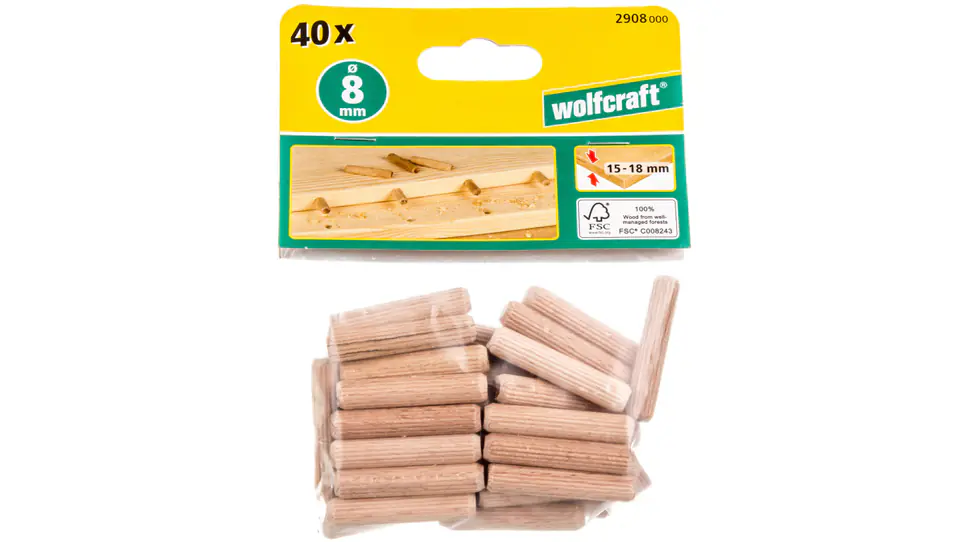 ⁨Beech pin 8x40mm /40pcs/ WF2908000⁩ at Wasserman.eu