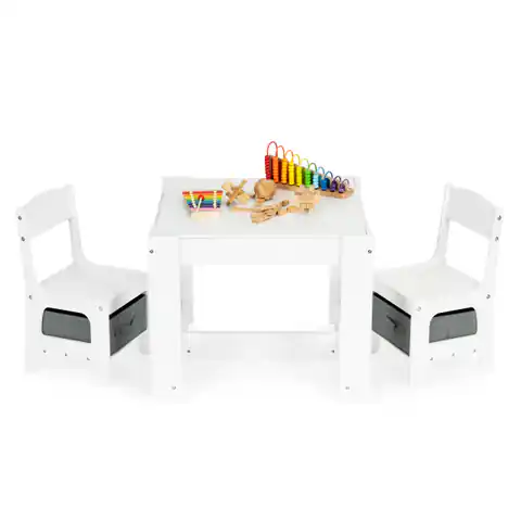 ⁨Komplet dla dzieci stolik i krzesełka drewniane ECOTOYS⁩ w sklepie Wasserman.eu