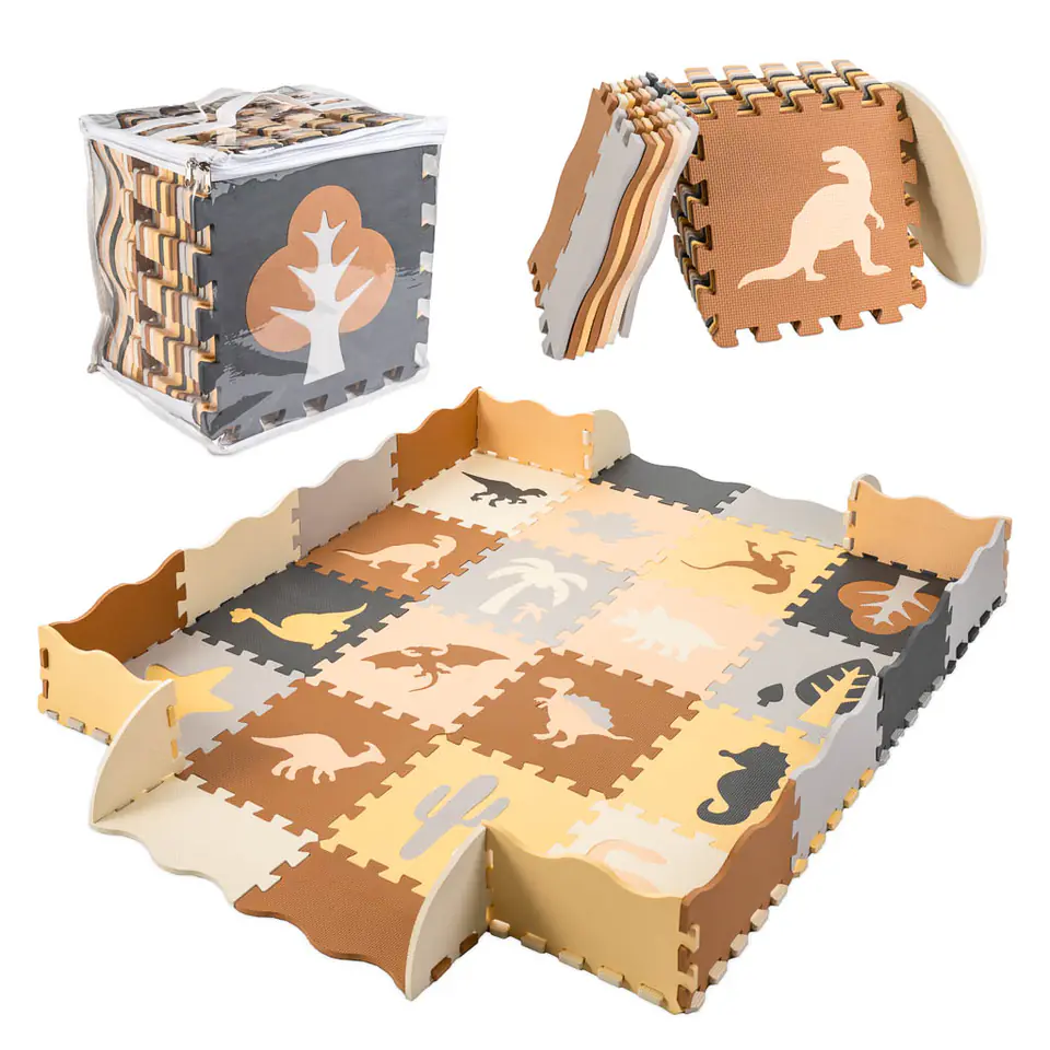 ⁨Foam puzzle mat / playpen 36el. dinosaurs 143cm x 143cm x1cm⁩ at Wasserman.eu