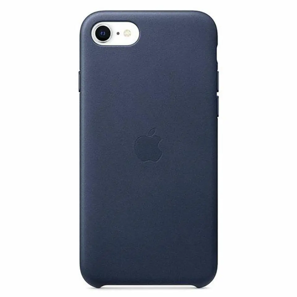 ⁨Etui Apple MXYN2ZE/A iPhone 7/8/SE 2020/ 2022 granatowy/midnight blue Leather Case⁩ w sklepie Wasserman.eu