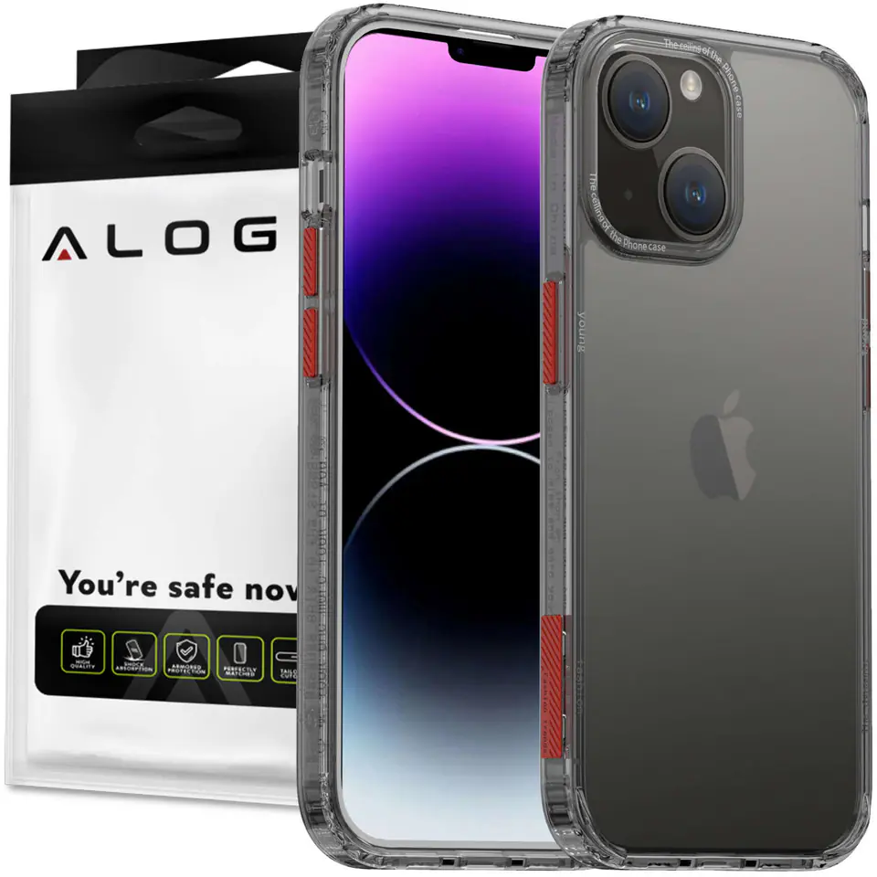 ⁨Etui na telefon Alogy Protective Case obudowa ochronna do Apple iPhone 14 Plus Czarno-przezroczyste⁩ w sklepie Wasserman.eu