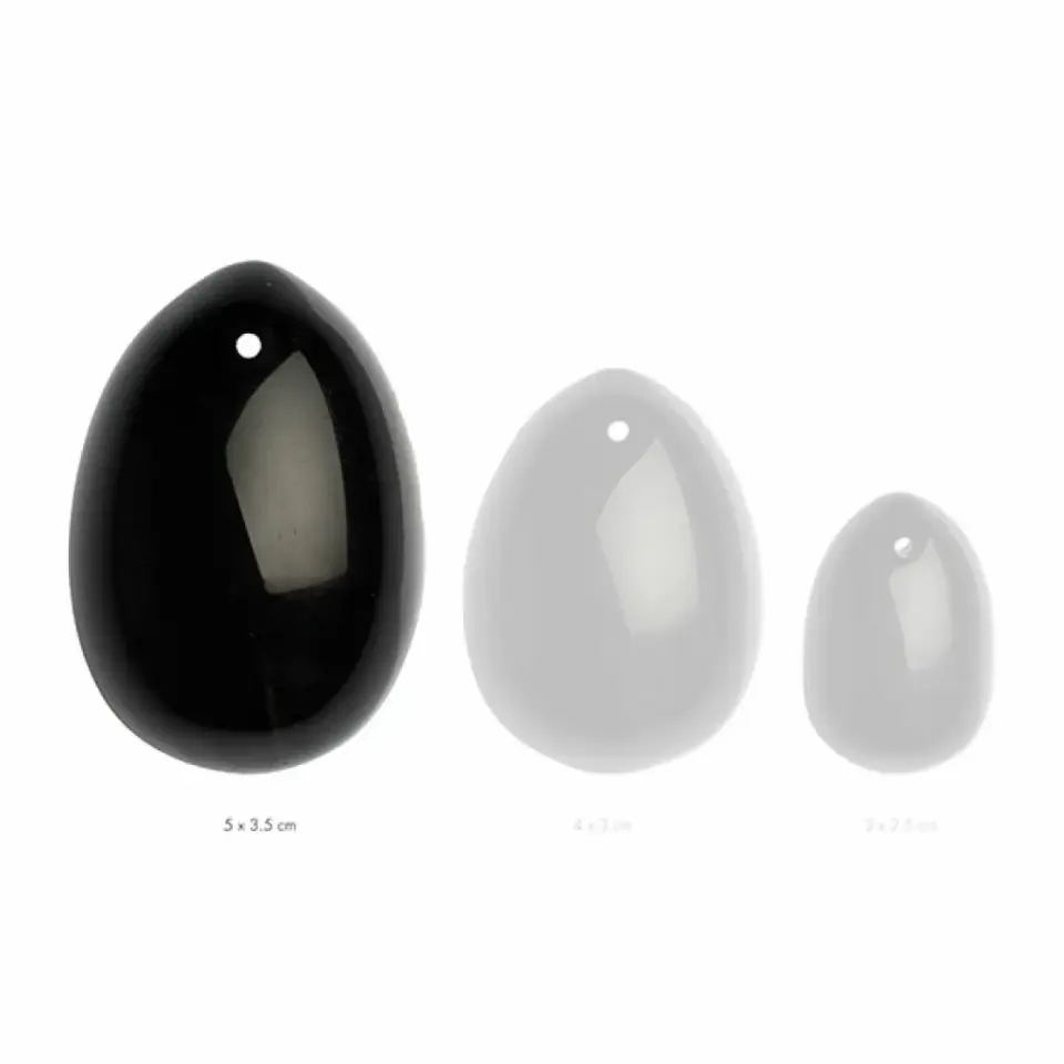 ⁨Kulka gejszy - La Gemmes Yoni Egg Black Obsidian L⁩ w sklepie Wasserman.eu