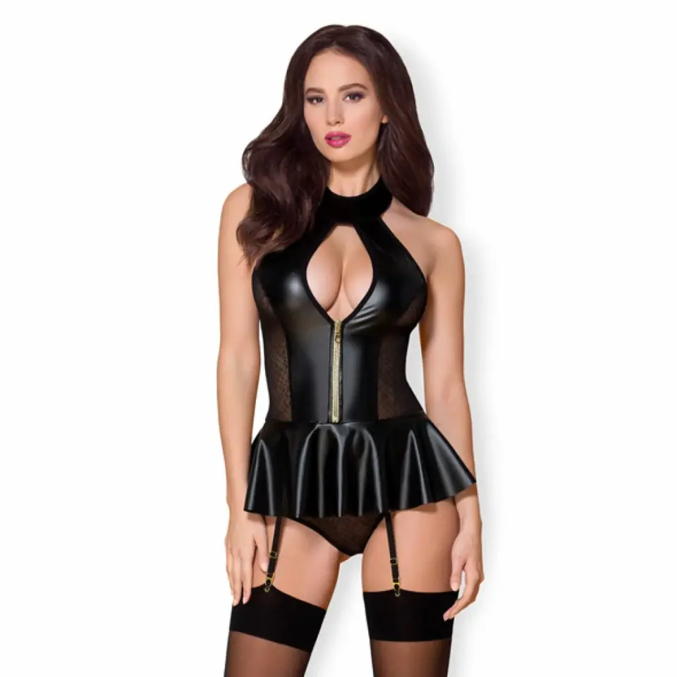 Gorset i stringi - Obsessive 859 Corset & Thong S/M w sklepie Wasserman.eu