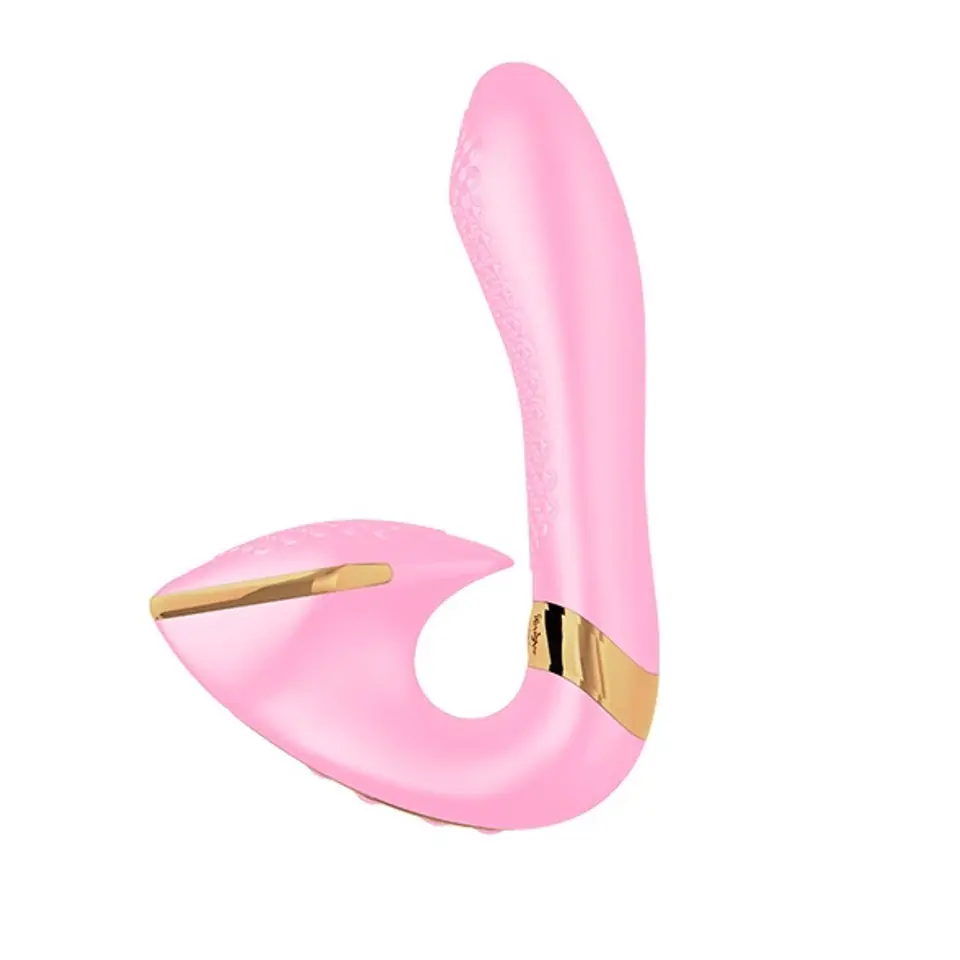 ⁨Shunga Soyo Light Pink - dwusilnikowa maszyna intymna silikonowa 17 cm⁩ w sklepie Wasserman.eu