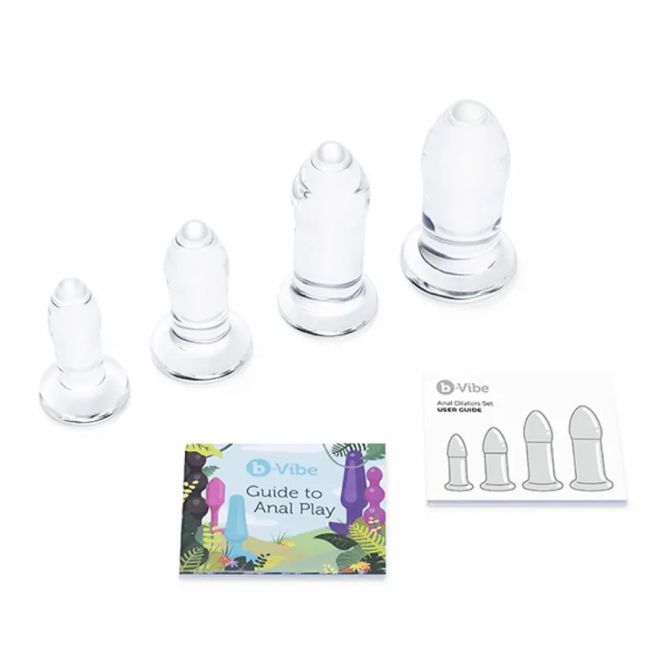 ⁨Zestaw szklanych plugów analnych - B-Vibe Anal Dilators Set⁩ w sklepie Wasserman.eu