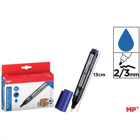 ⁨Marker permanentny niebieski 2-3mm PE486A-S MP Poland⁩ w sklepie Wasserman.eu