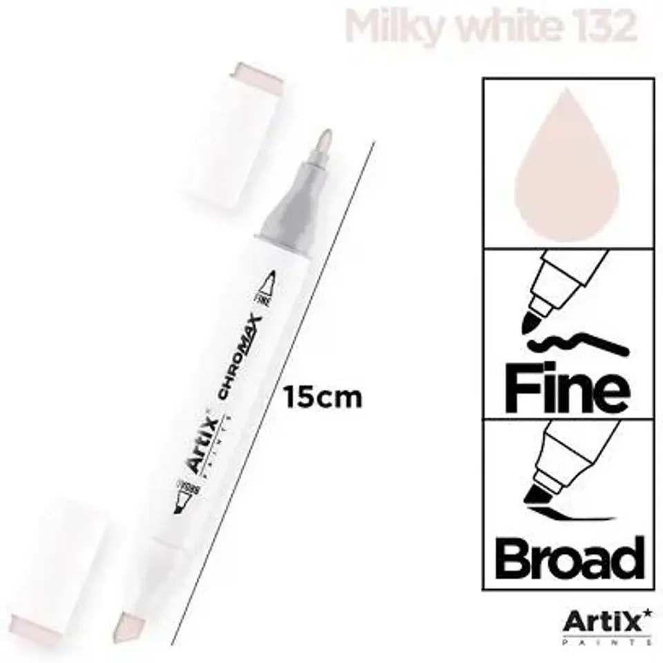 ⁨Marker alkoholowy dwustronny MILKY WHITE PP915-19 ARTIX⁩ w sklepie Wasserman.eu